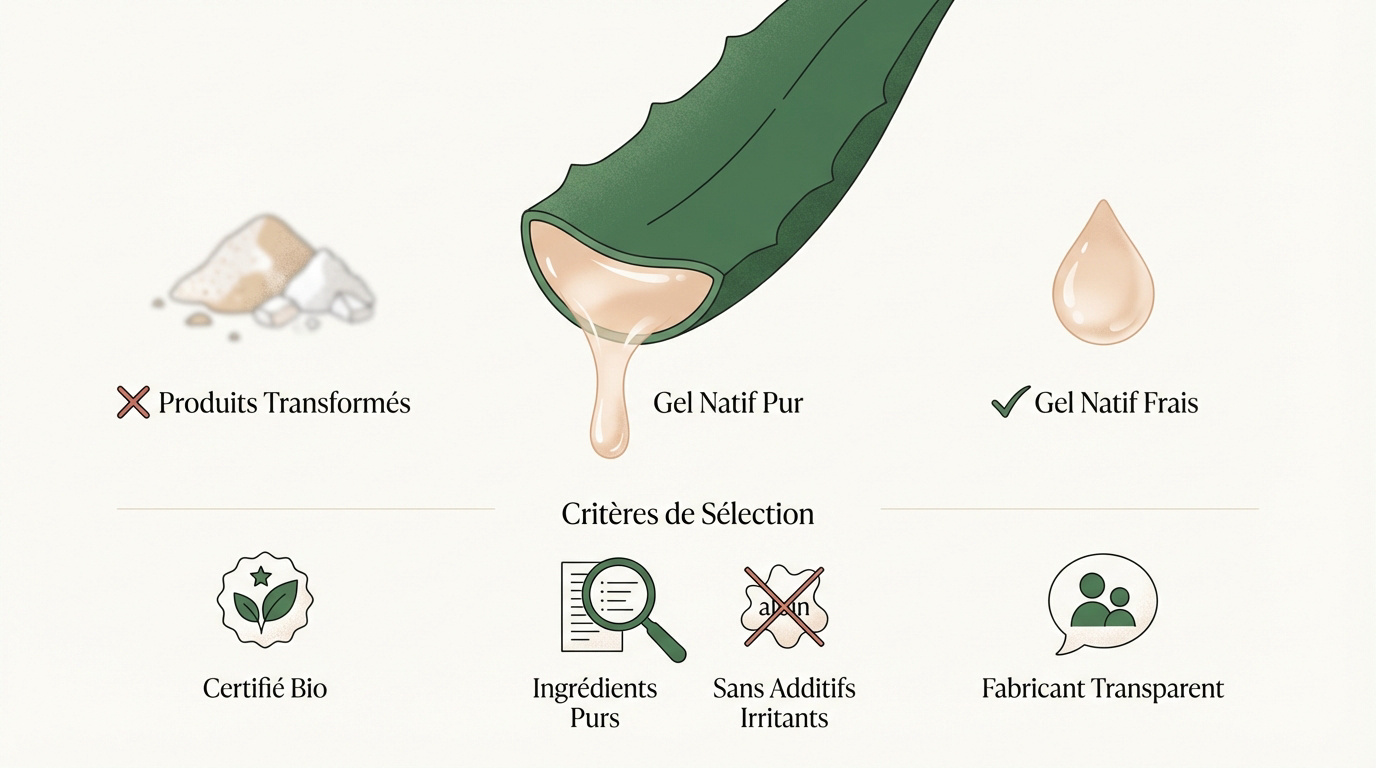Comparaison entre le gel d'aloe vera natif et le gel transformé pour bébé