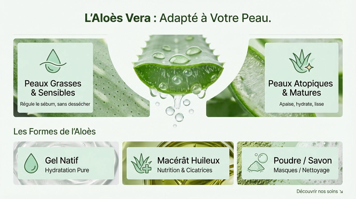 Gel d'aloe vera frais pour le soin du visage