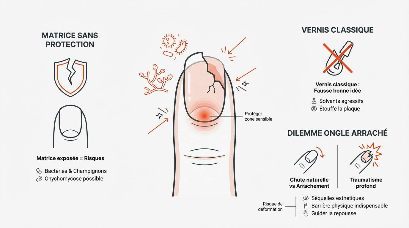 Protection de la matrice de l'ongle après un traumatisme