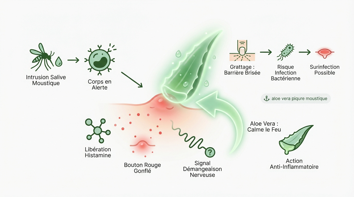 gros plan d'une piqûre de moustique enflammée sur la peau